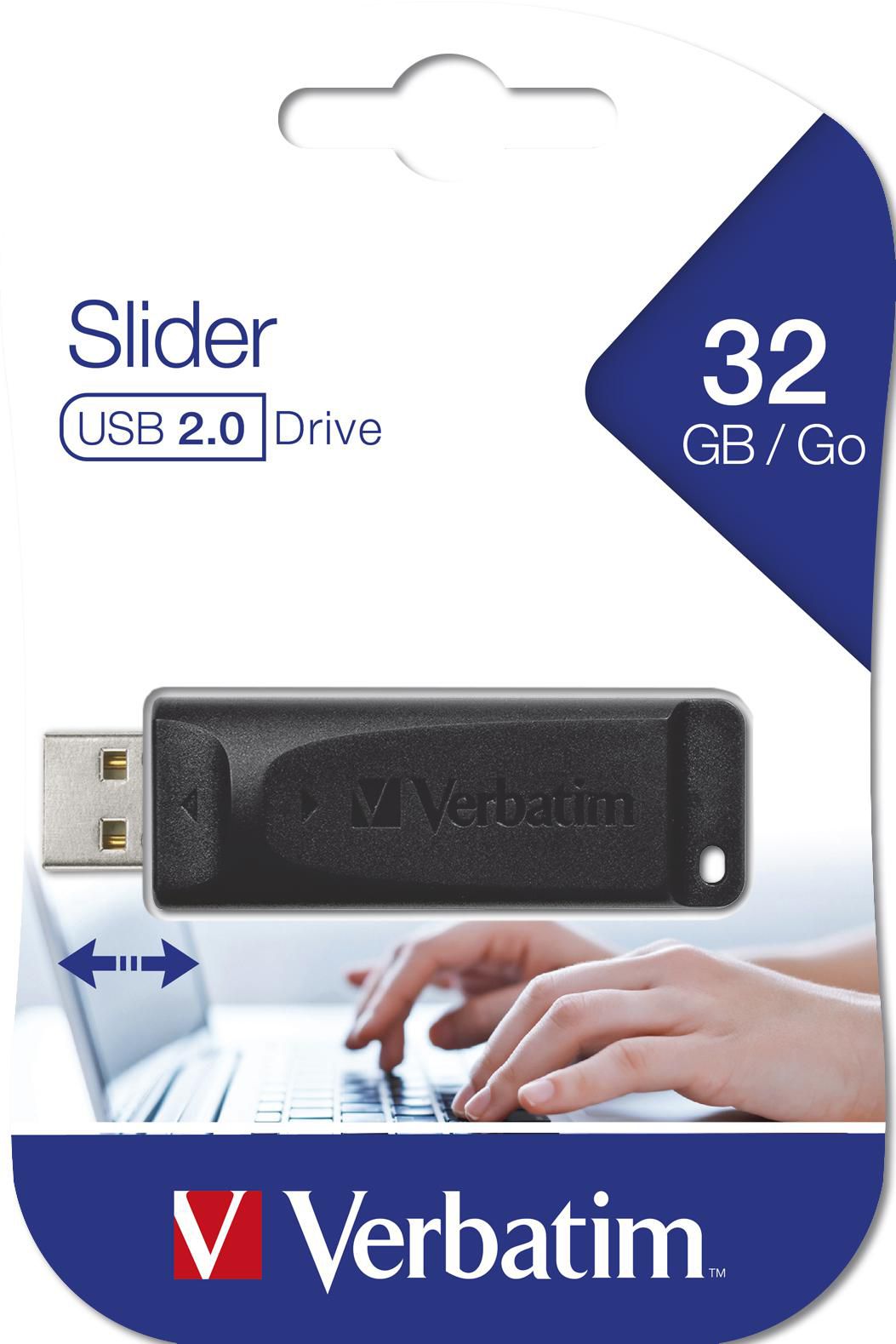 Zunanji pomnilnik USB-A Verbatim PenDrive Slider, 32Gb 98697