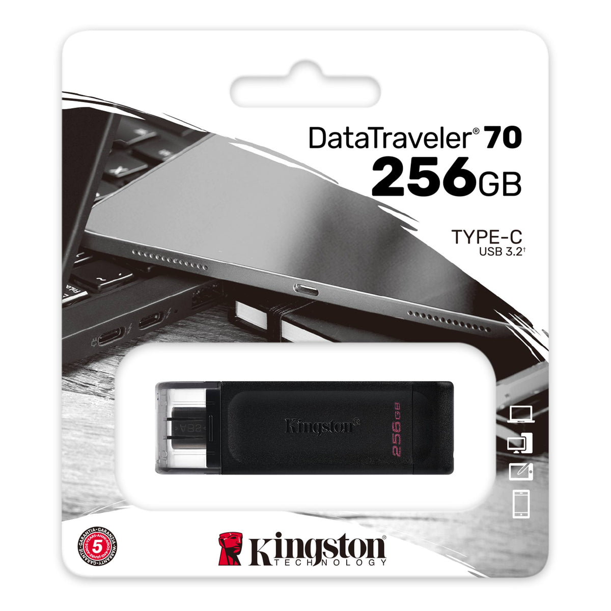 Zunanji pomnilnik USB-C Kingston DT70, 256Gb DT70/256GB