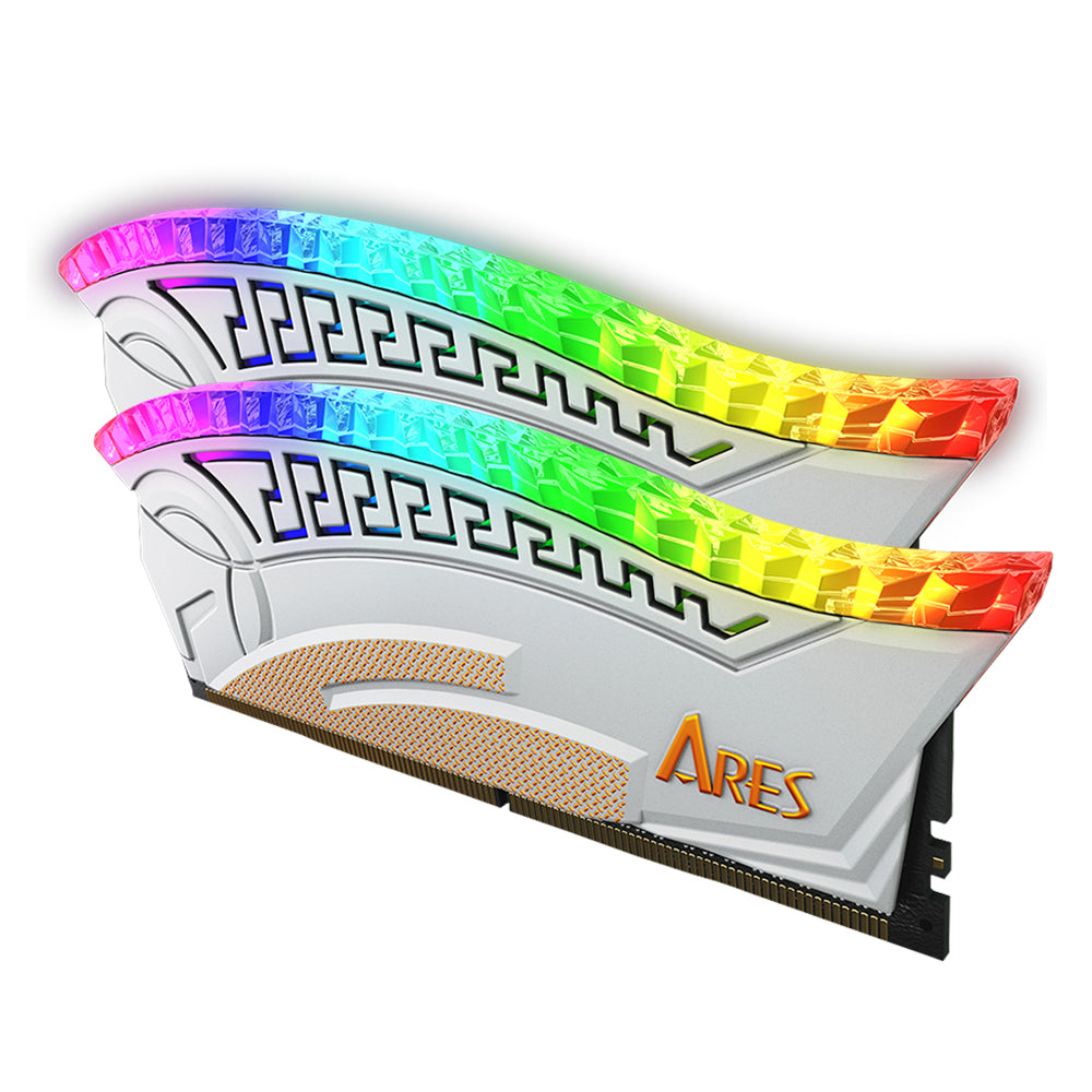 Spomin RAM Dato Ares Armor, DDR4, RGB, 2 x 8GB, 3600Mhz, CL18, Bela AMRGB8GX216G36W