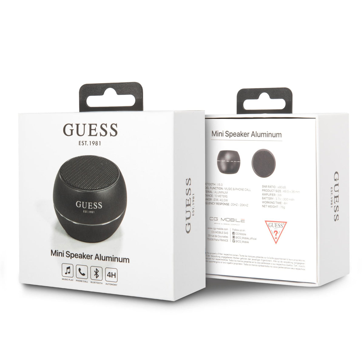 Prenosni Bluetooth zvočnik Guess, 3W, črn