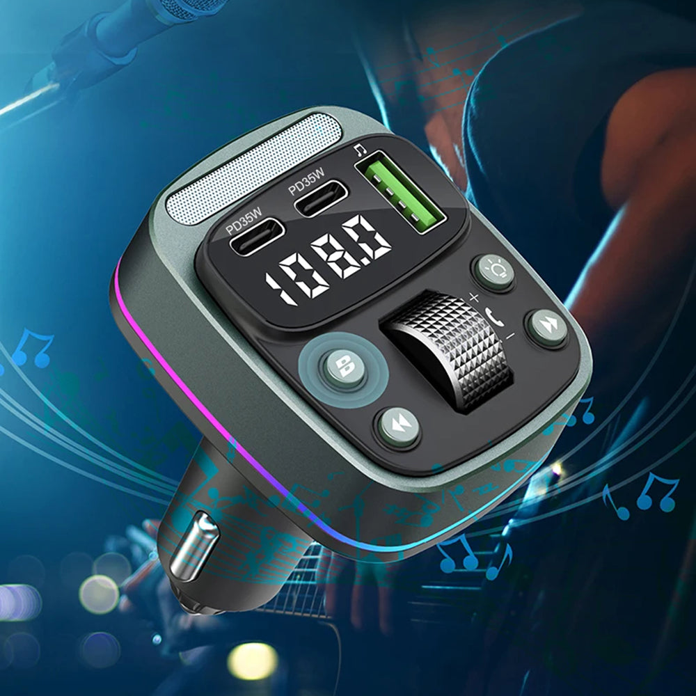 FM Bluetooth Modulator Techsuit EchoDrive, 1 x USB-A - 2 x USB-C