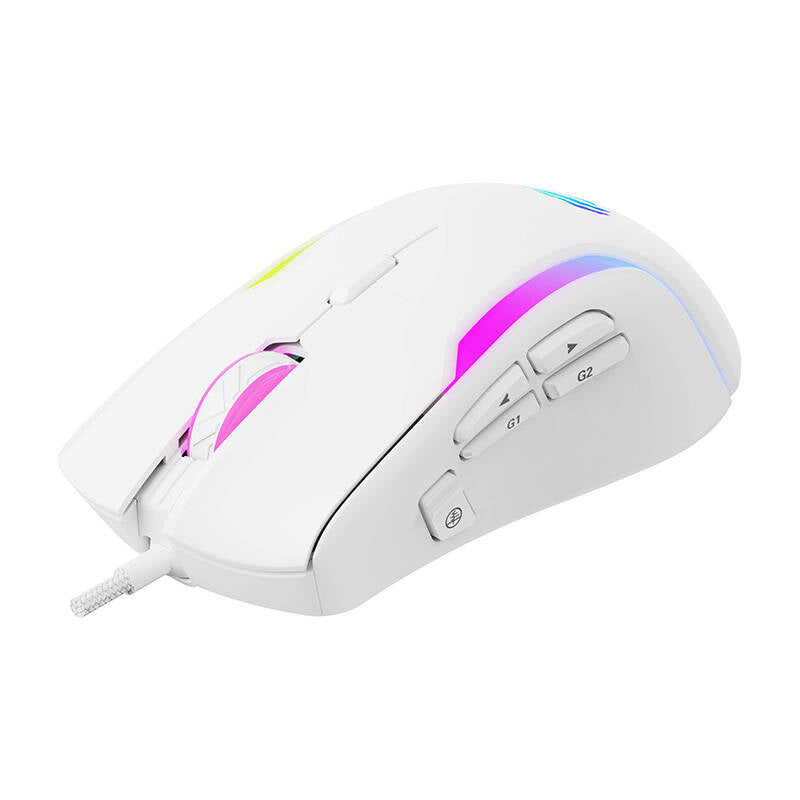 Žična igralna miška USB HAVIT MS1033, RGB, 800DPI - 8000DPI, Bela