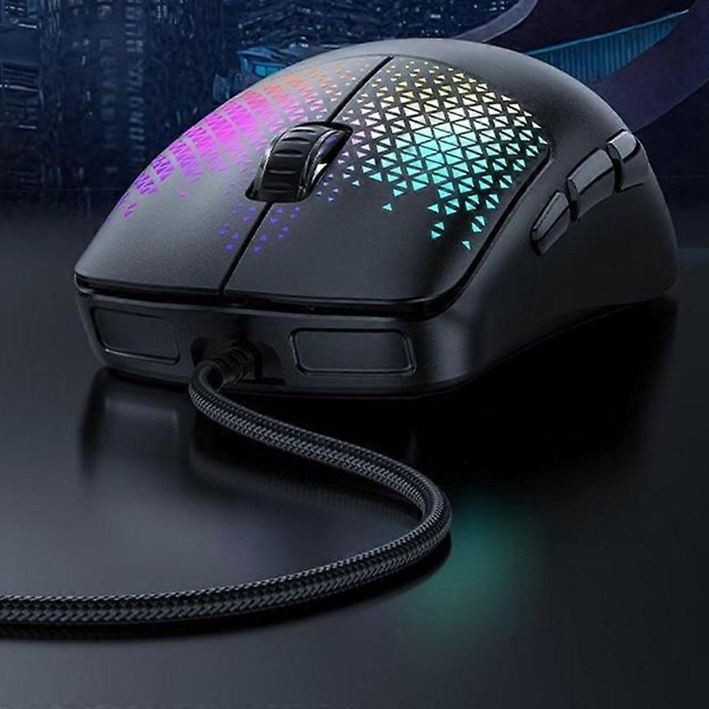 Žična igralna miška USB Yesido KB32, RGB, 7200DPI, črna