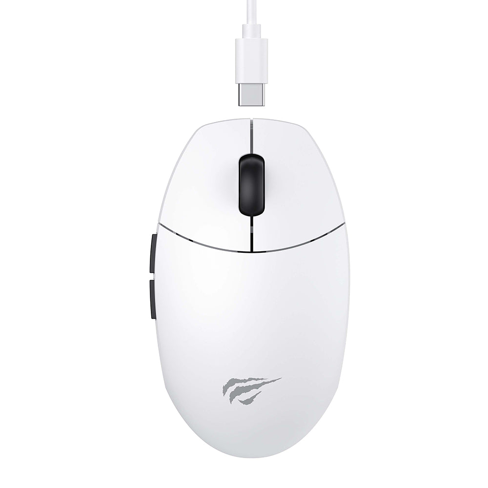 Brezžična igralna miška HAVIT MS1039W, 800DPI - 7400DPI, Wi-Fi / Žična, Bela