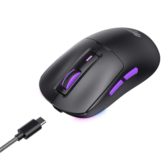 Brezžična igralna miška HAVIT MS969WB, RGB, 1000DPI - 16000DPI, BT / Wi-Fi / Žična, Črna