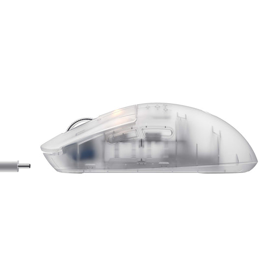 Brezžična igralna miška HAVIT MS970WB Pro, 800DPI - 12000DPI, BT / Wi-Fi / Žična, Prozorno bela