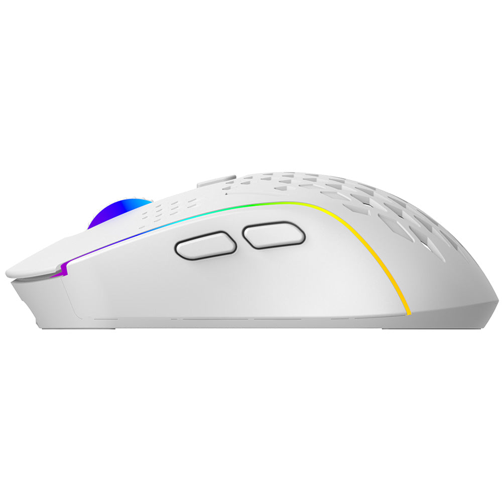 Brezžična igralna miška Proove Buzz, RGB, 800DPI - 4800DPI, Bela WMBU00022402