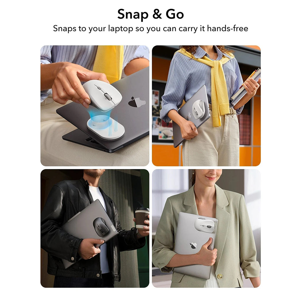 Brezžična miška ESR MagMouse, 800DPI - 4800DPI, BT / Wi-Fi, črna