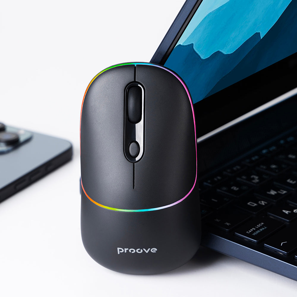 Brezžična miška Proove Blink, RGB, 800DPI - 1600DPI, BT / Wi-Fi, Črna WMBL00002001