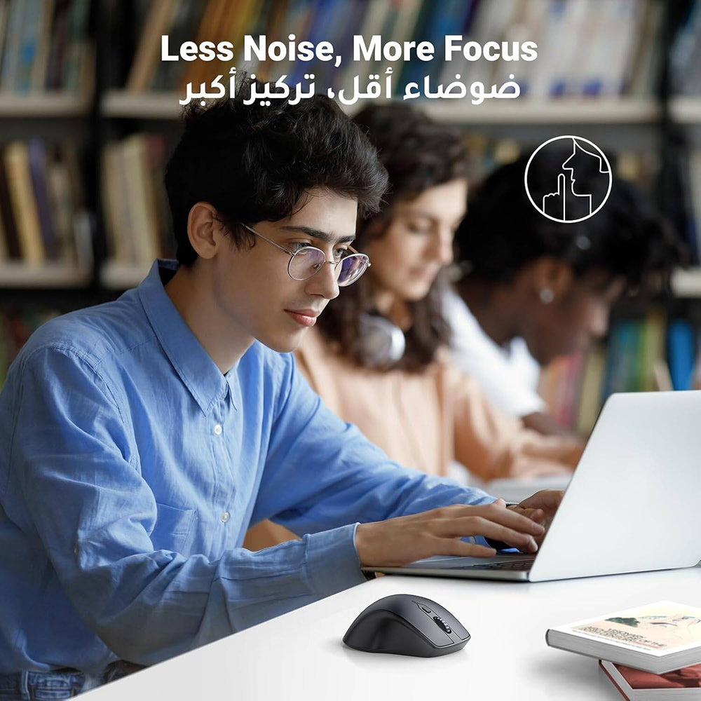 Brezžična miška UGREEN MU101, 4000DPI, BT / Wi-Fi, črna