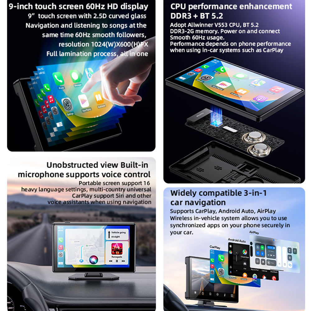 Yesido KM18 Car Navigation, Wi-Fi, 9-inch