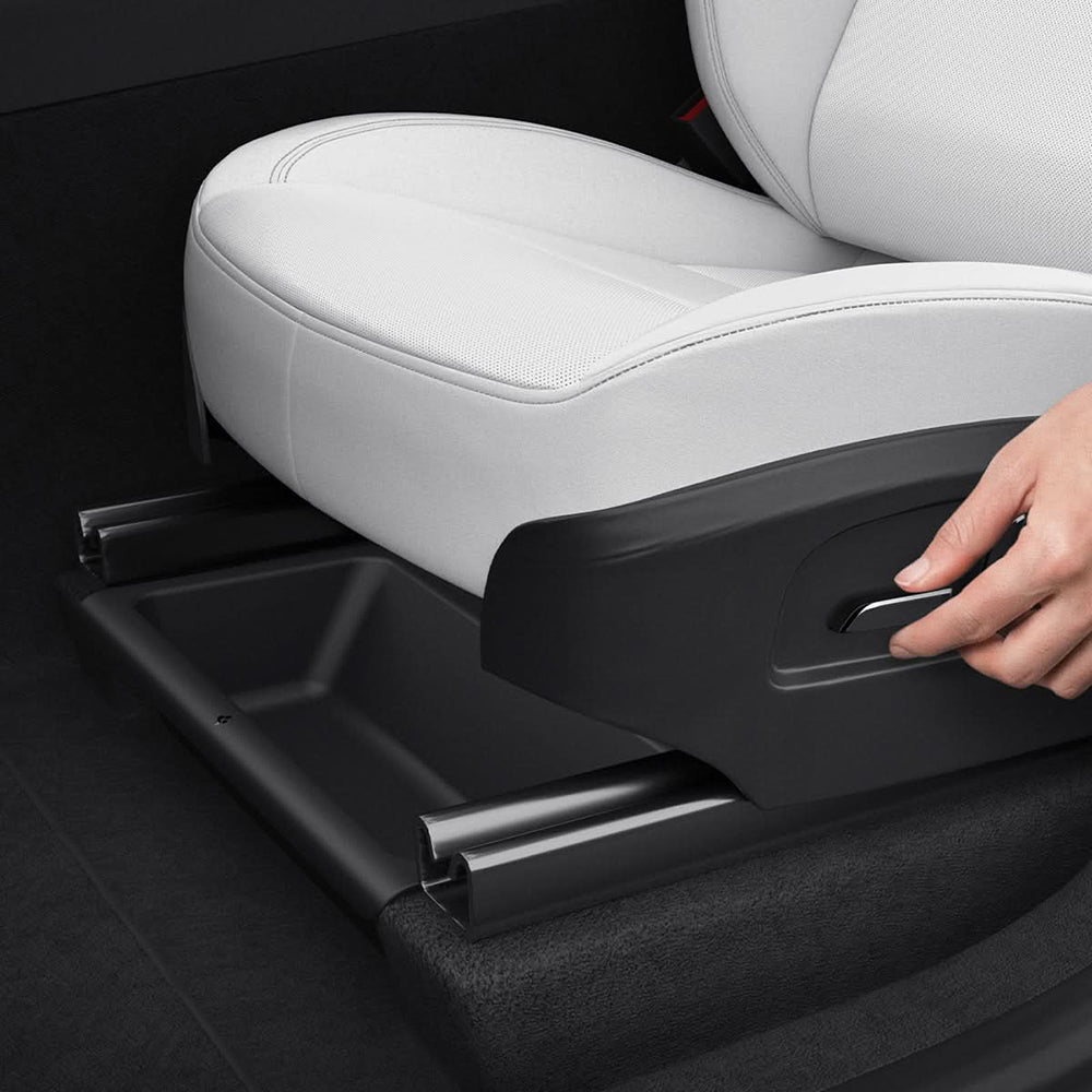 Avto organizator Spigen TO222J za montažo pod sedež za Tesla Y Juniper, komplet 2 kosa