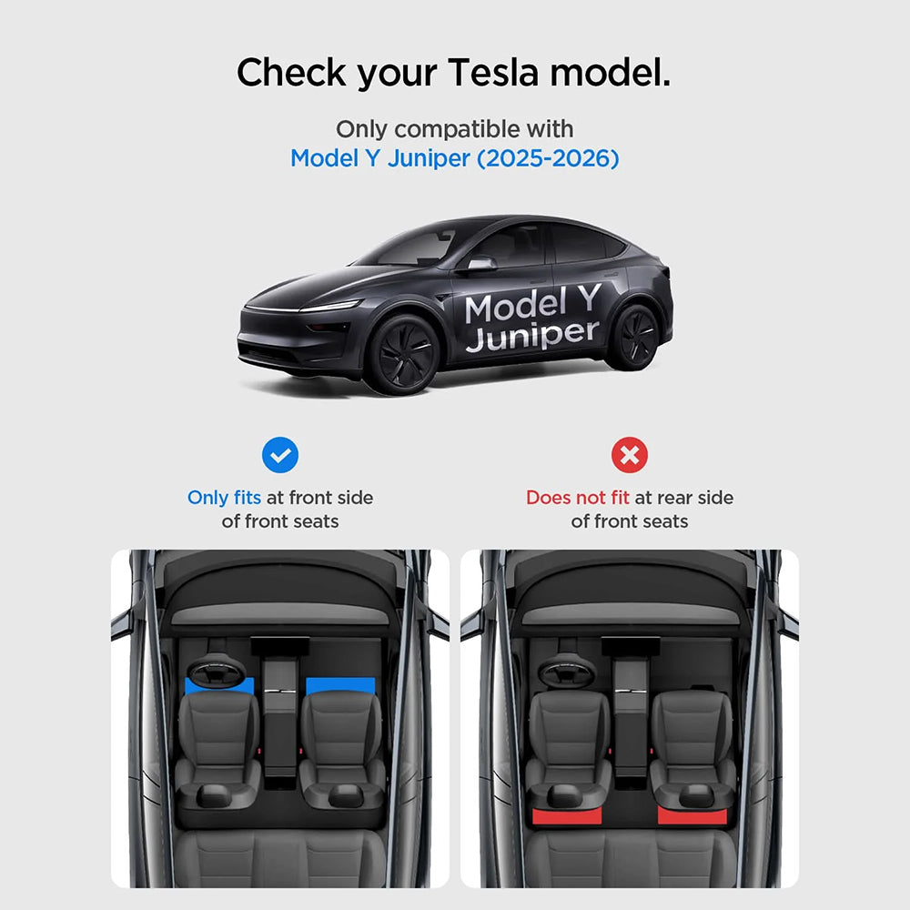Avto organizator Spigen TO222J za montažo pod sedež za Tesla Y Juniper, komplet 2 kosa