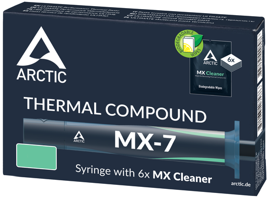 Toplotno prevodna pasta ARCTIC MX-7 + MX Cleaner robčki, tip brizge, 4g ACTCP00092A