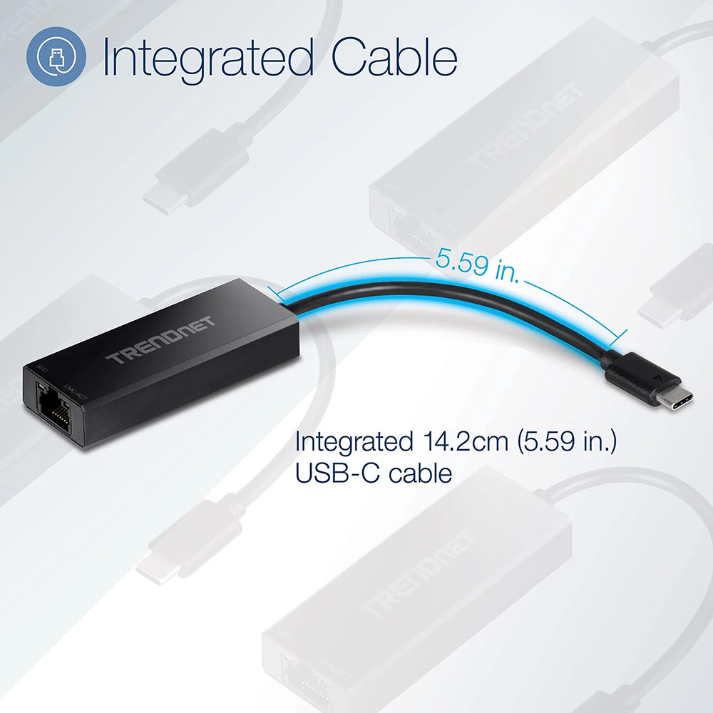 Omrežna kartica Techsuit AC20, RJ45, USB-C, Črna