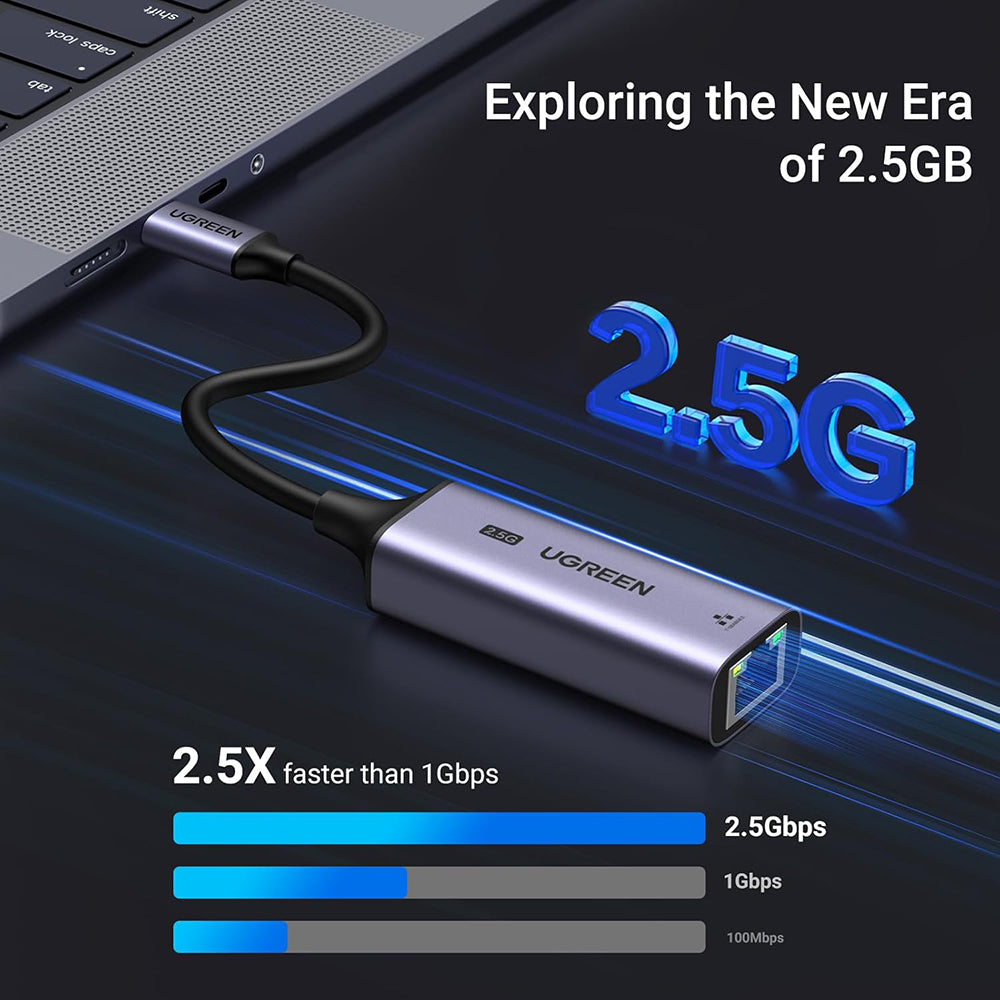 UGREEN CM648 (25052) Network Card, RJ45, USB-C, Gray