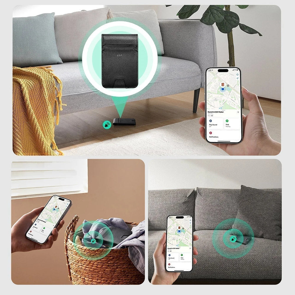 Denarnica ESR Classic Geo s funkcijo Find My in RFID zaščito, črna, ponovno zaprta