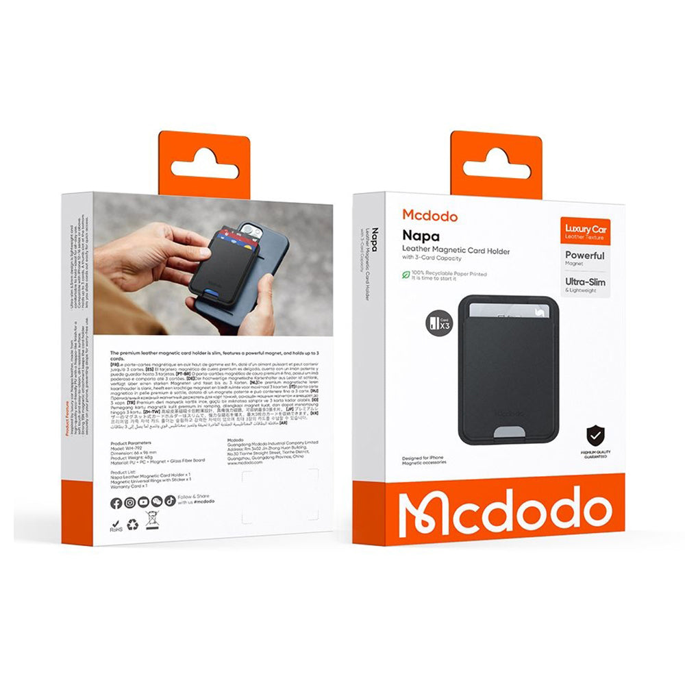 Denarnica MagSafe, McDodo, WH-7920 Napa, Črna