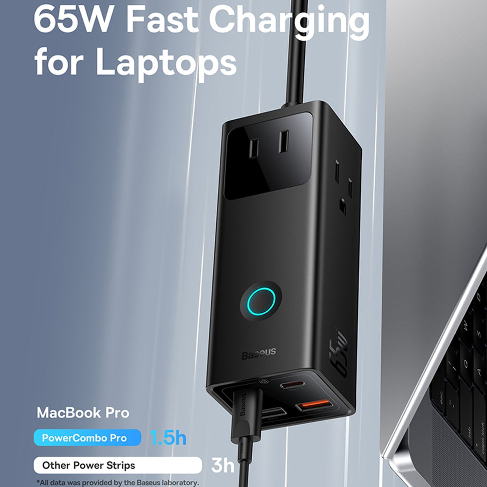 Podaljšek Baseus PowerCombo US, 3 x Vtičnica, Črn PSLA020101