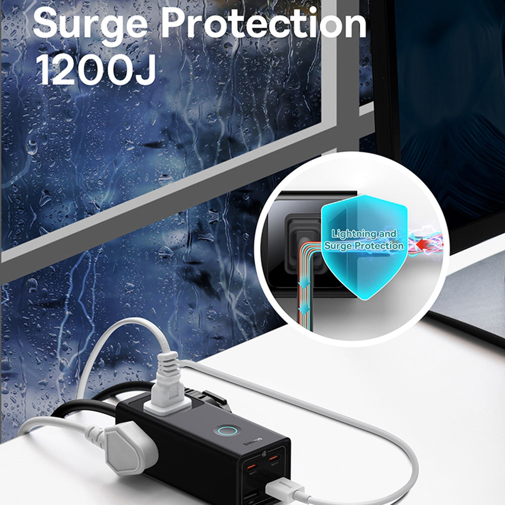 Podaljšek Baseus PowerCombo US, 3 x Vtičnica, Črn PSLA020101