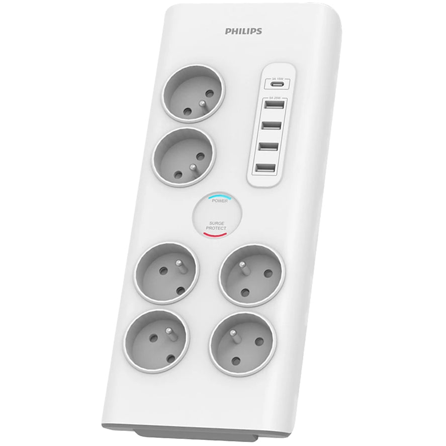 Podaljšek Philips, 6 x Schuko, Bel PHIL-SPN7060WA/60