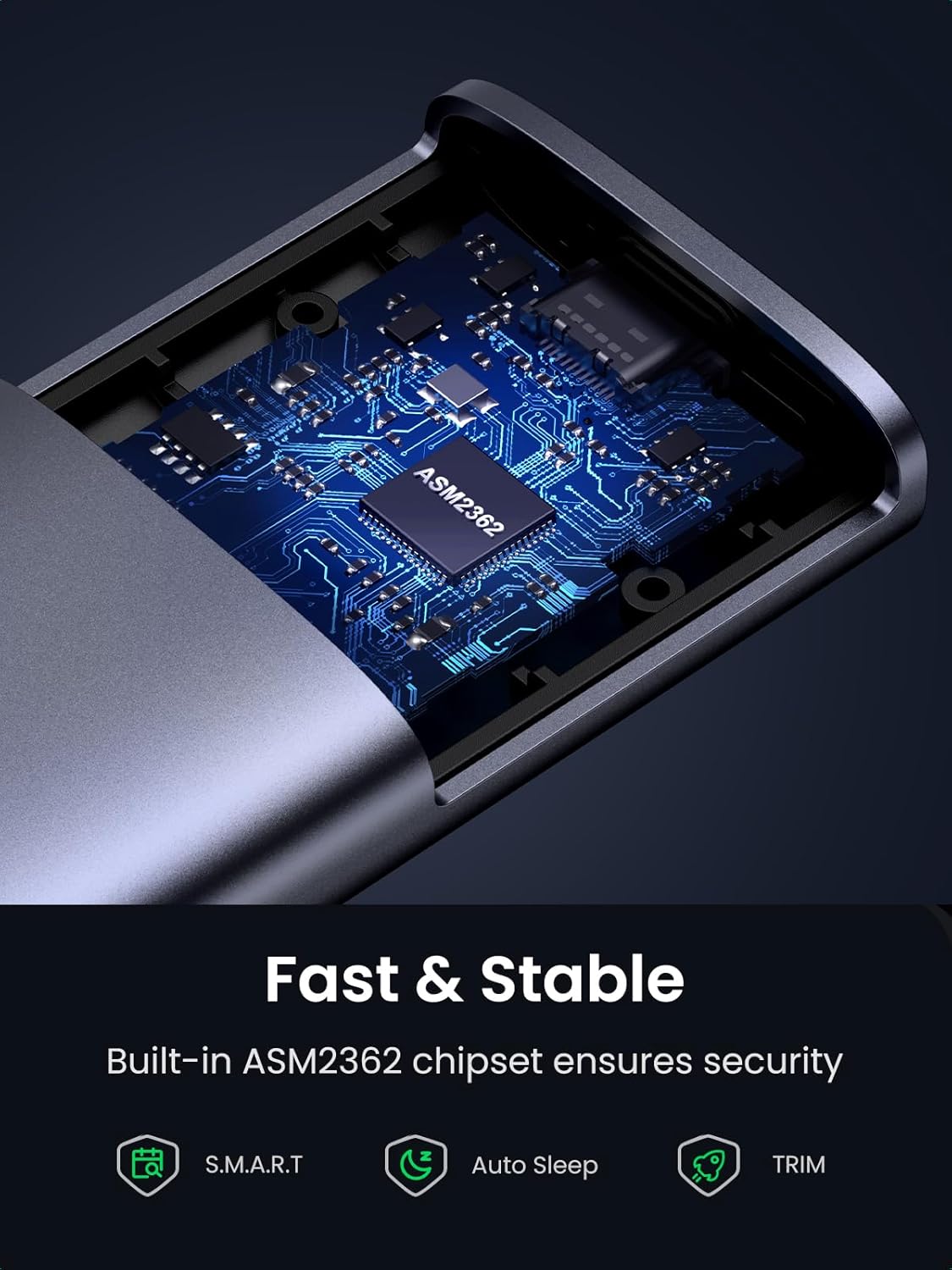 Nosilec UGREEN CM767 za SSD M.2 NVMe, Siv