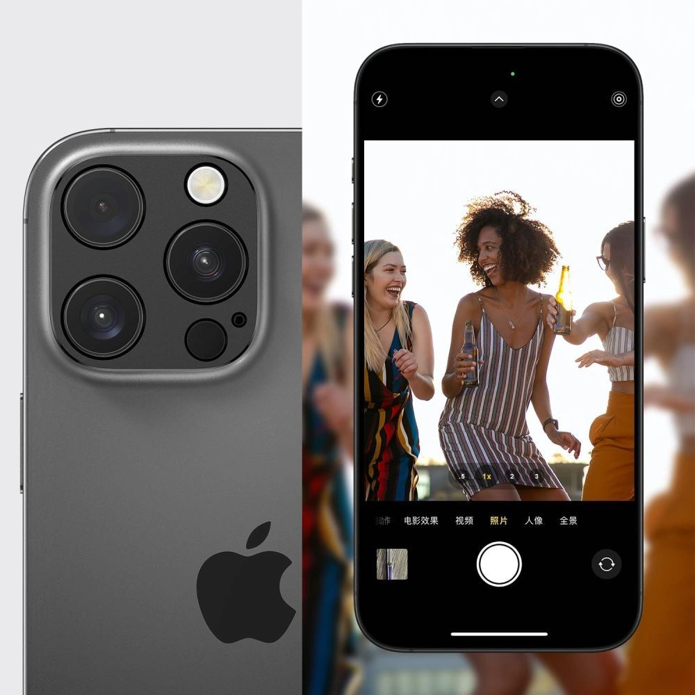 Zaščitni okvir za zadnjo kamero Tech-Protect Camalloy Fit+ za Apple iPhone 17 Pro, Aluminij, Temno modra