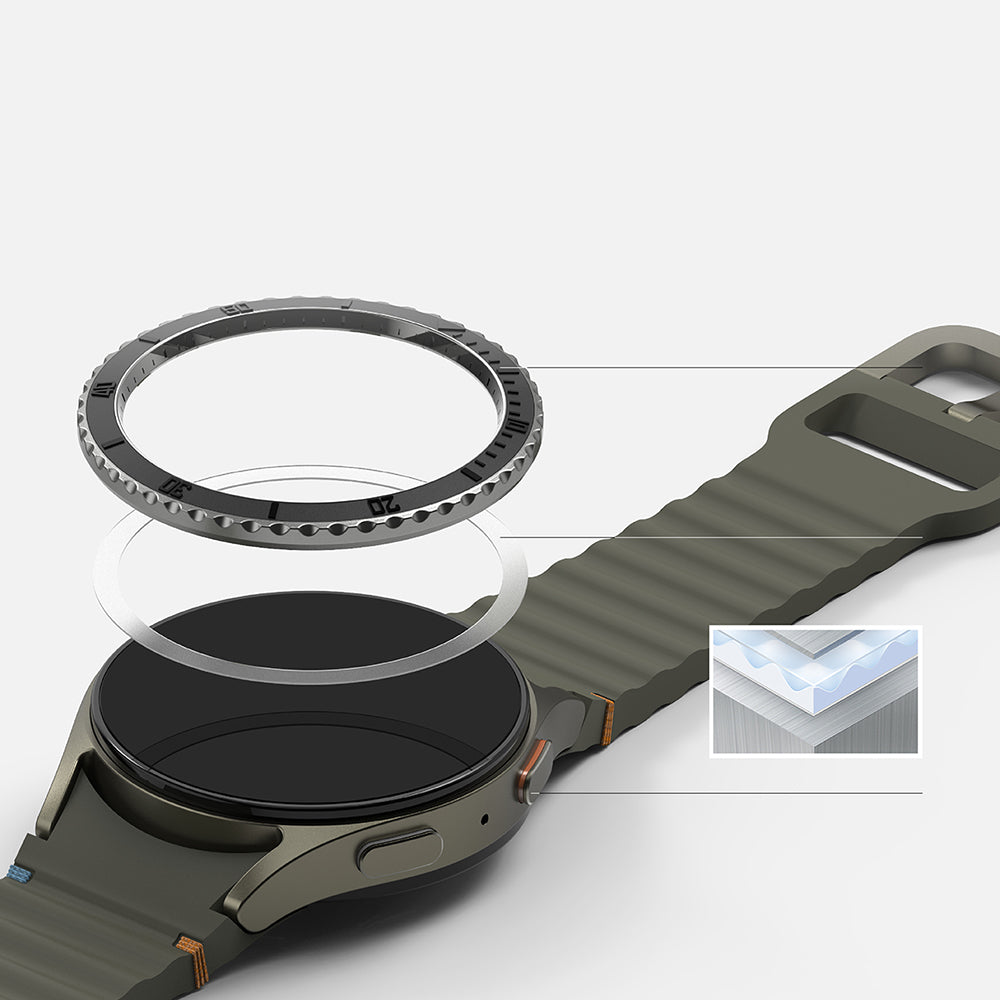 Okvir za zaščito Ringke Premium Styling za Samsung Galaxy Watch7 40mm, Model 3, Črn