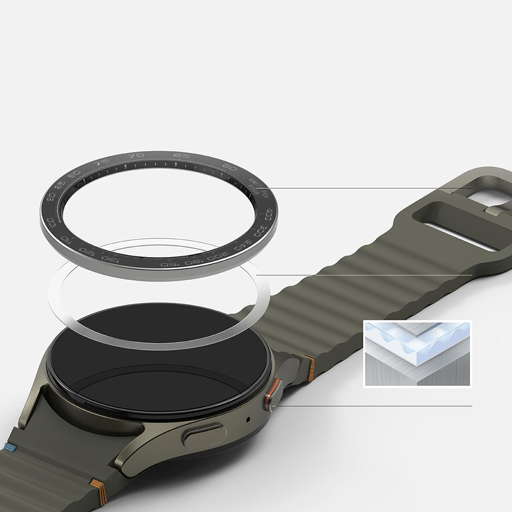 Okvir za zaščito Ringke Premium Styling za Samsung Galaxy Watch7 44mm, Model 1, Črn