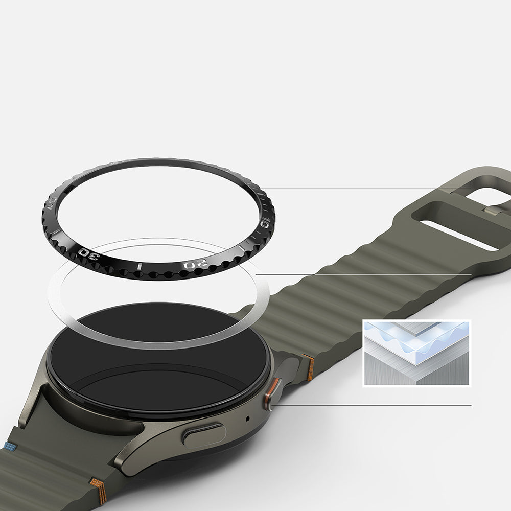 Okvir za zaščito Ringke Styling za Samsung Galaxy Watch7 40mm, Model 6, Črn