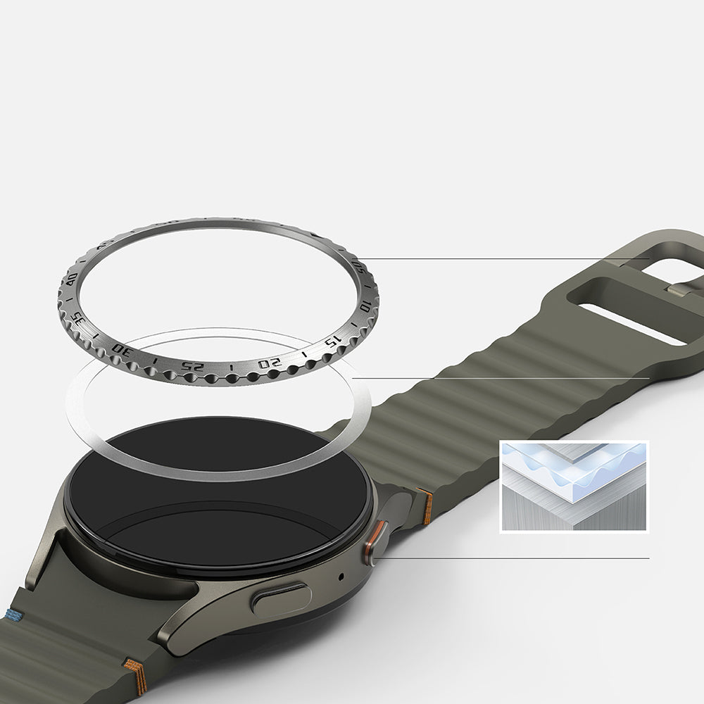 Okvir za zaščito Ringke Styling za Samsung Galaxy Watch7 44mm, Model 5, Srebrn