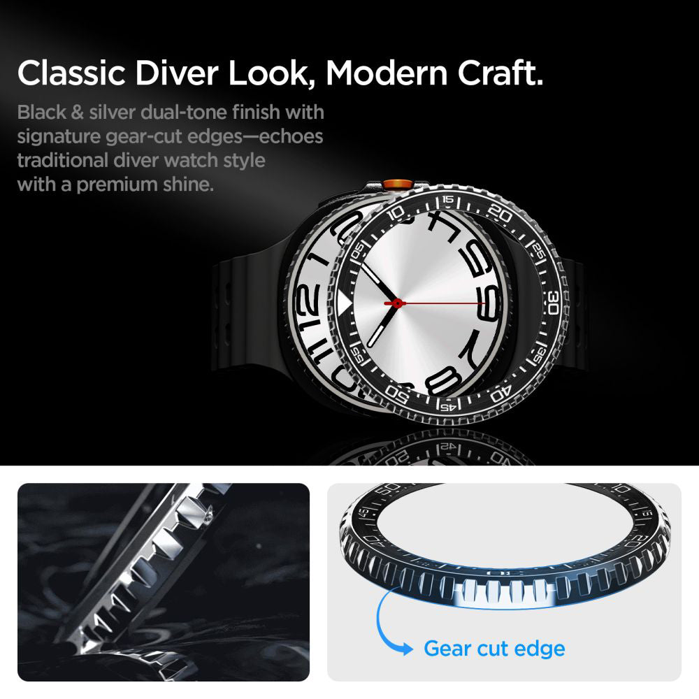 Okvir za zaščito Spigen Tune Pro Diver za Samsung Galaxy Watch8 Classic, črn ACS10016