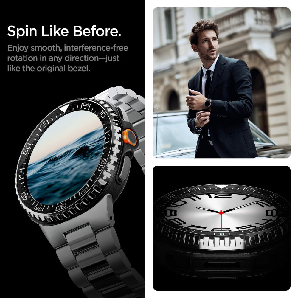 Okvir za zaščito Spigen Tune Pro Diver za Samsung Galaxy Watch8 Classic, črn ACS10016