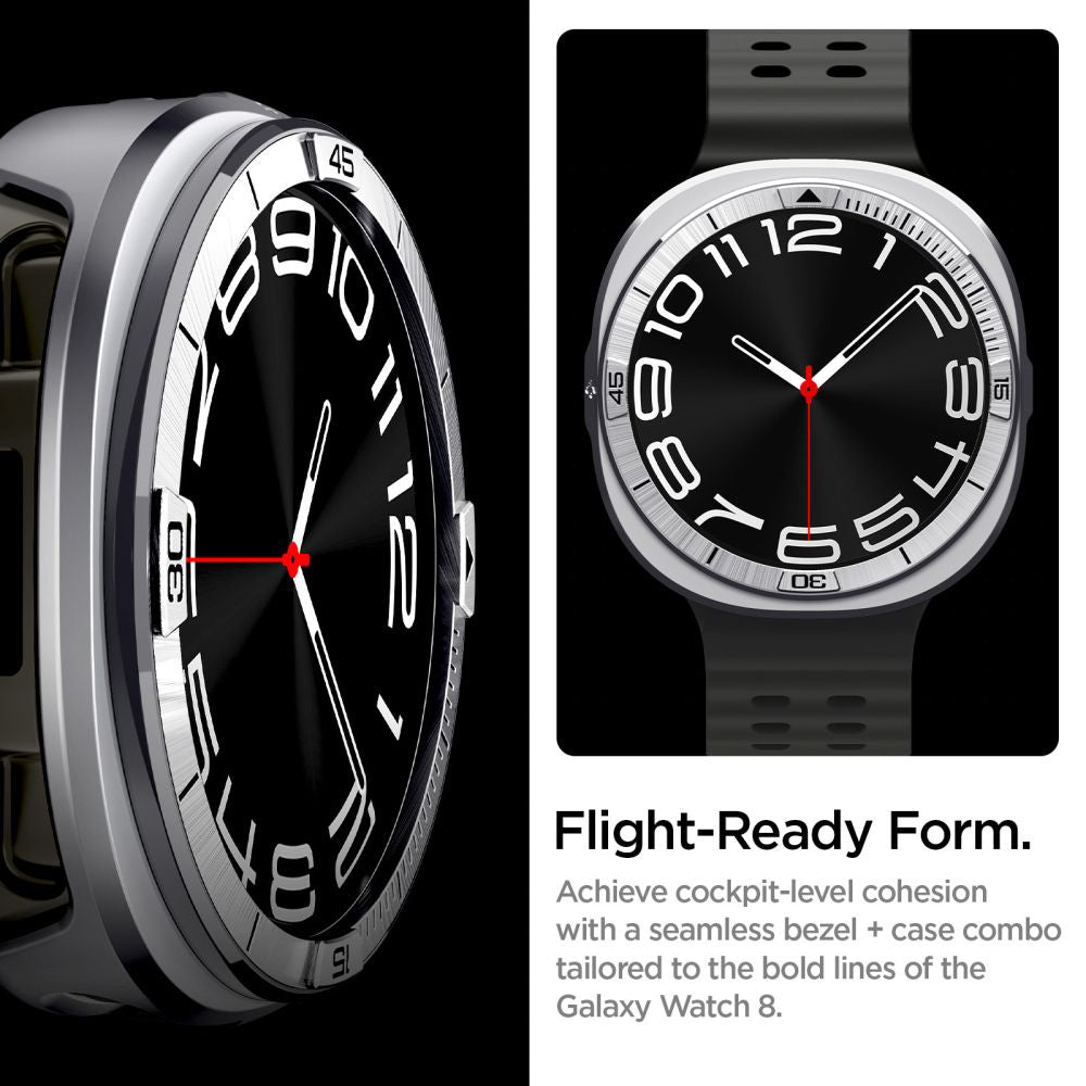 Zaščitni okvir Spigen Tune Pro Pilot za Samsung Galaxy Watch8 44mm, Srebrn ACS10011