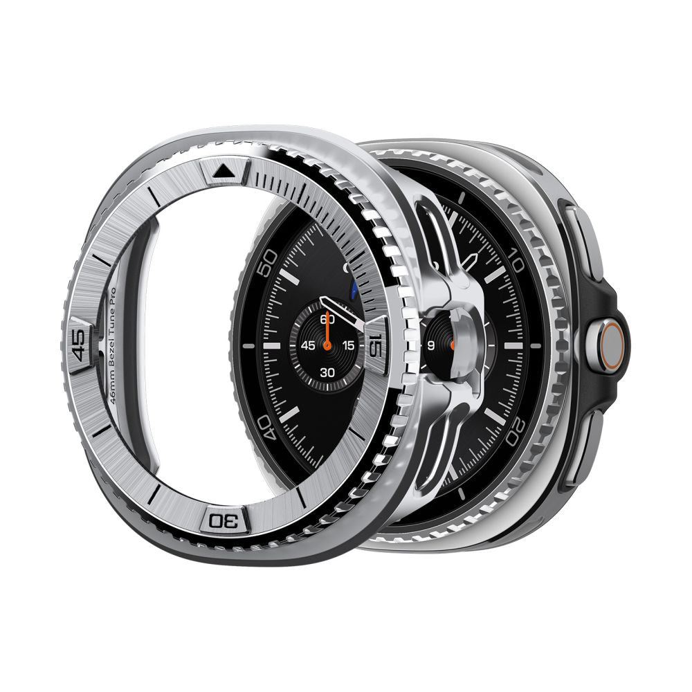 Zaščitni okvir Spigen Tune Pro Pilot za Samsung Galaxy Watch8 Classic, Srebrn ACS10017