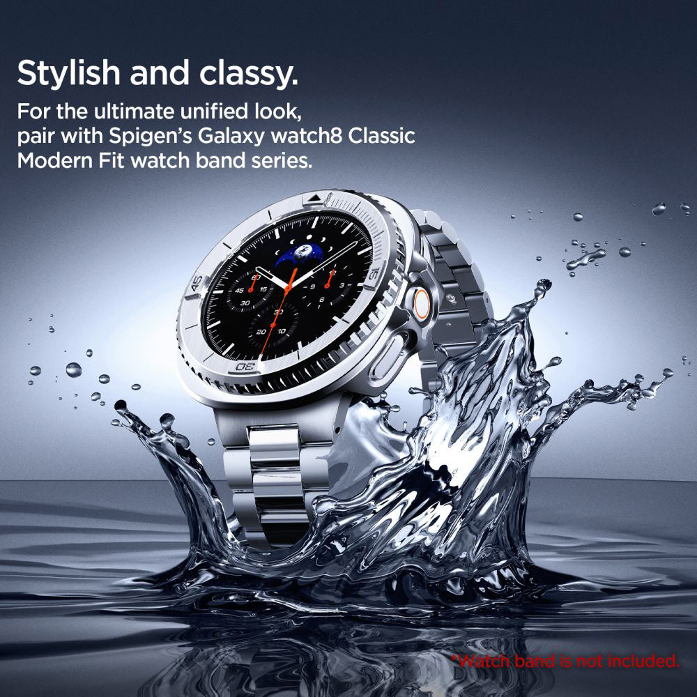 Zaščitni okvir Spigen Tune Pro Pilot za Samsung Galaxy Watch8 Classic, Srebrn ACS10017