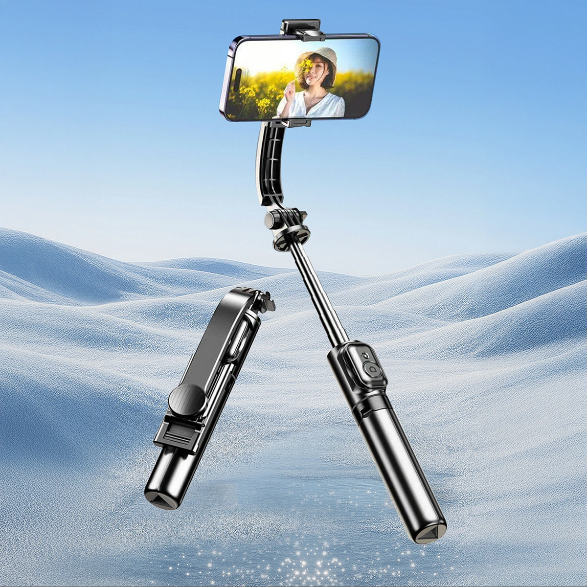 Selfie palica Bluetooth Dudao F18S 4v1, Univerzalna, Črna