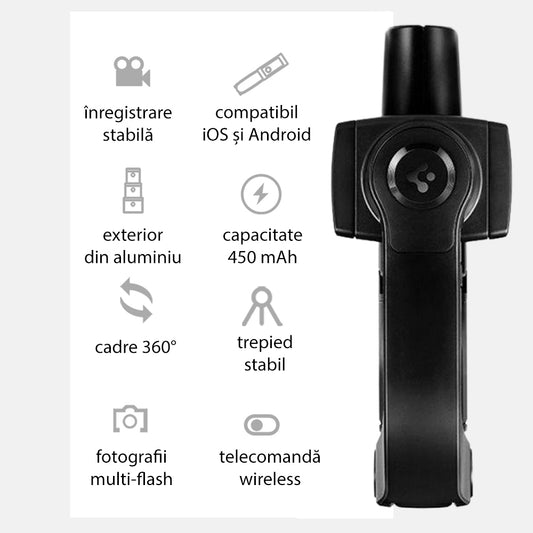Gimbal Stabilizator Spigen S610W Gimbal, Univerzalen, Črn