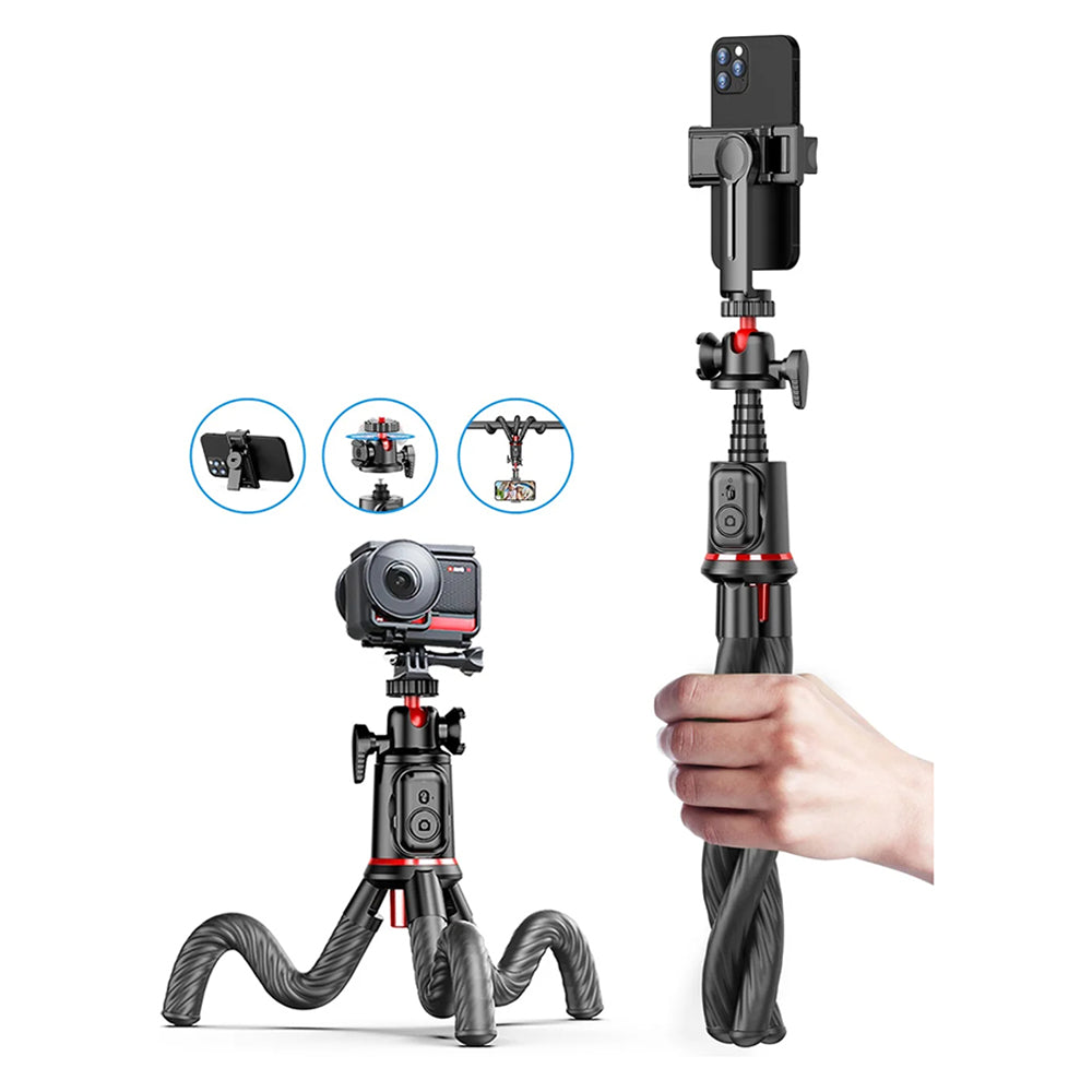 Selfie Stick Bluetooth Techsuit C03, Univerzalen, Črn