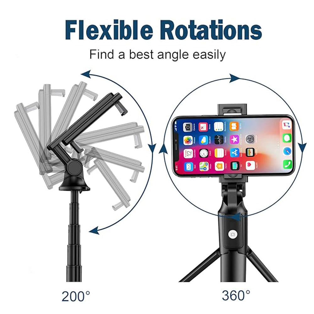 Selfie Stick Bluetooth Techsuit K22, Universal, Black
