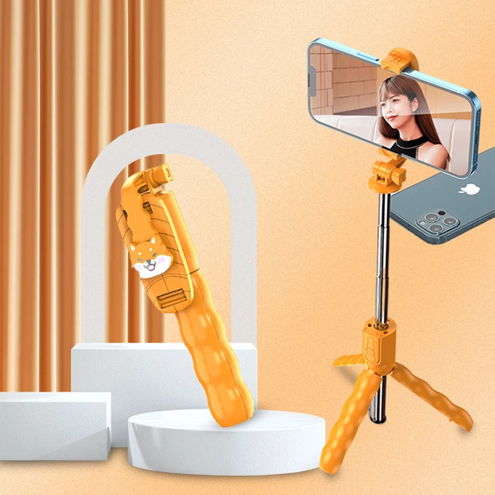 Selfie Stick Bluetooth Techsuit KT01, Univerzalen, Oranžen