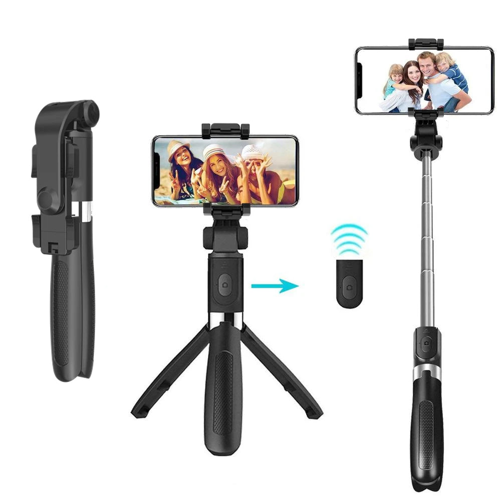 Selfie Stick Bluetooth Techsuit L01, Univerzalen, Črn