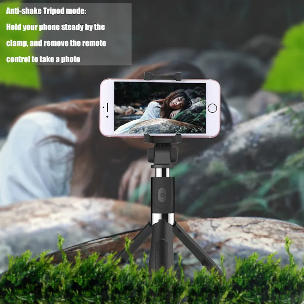 Selfie Stick Bluetooth Techsuit L01, Univerzalen, Črn