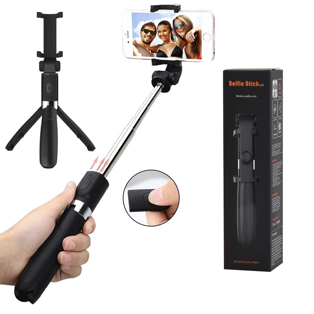Selfie Stick Bluetooth Techsuit L01s, Univerzalen, Črn