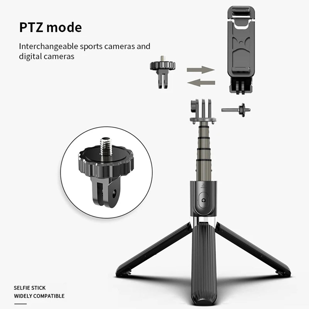 Selfie Stick Bluetooth Techsuit L03, Univerzalen, Črn