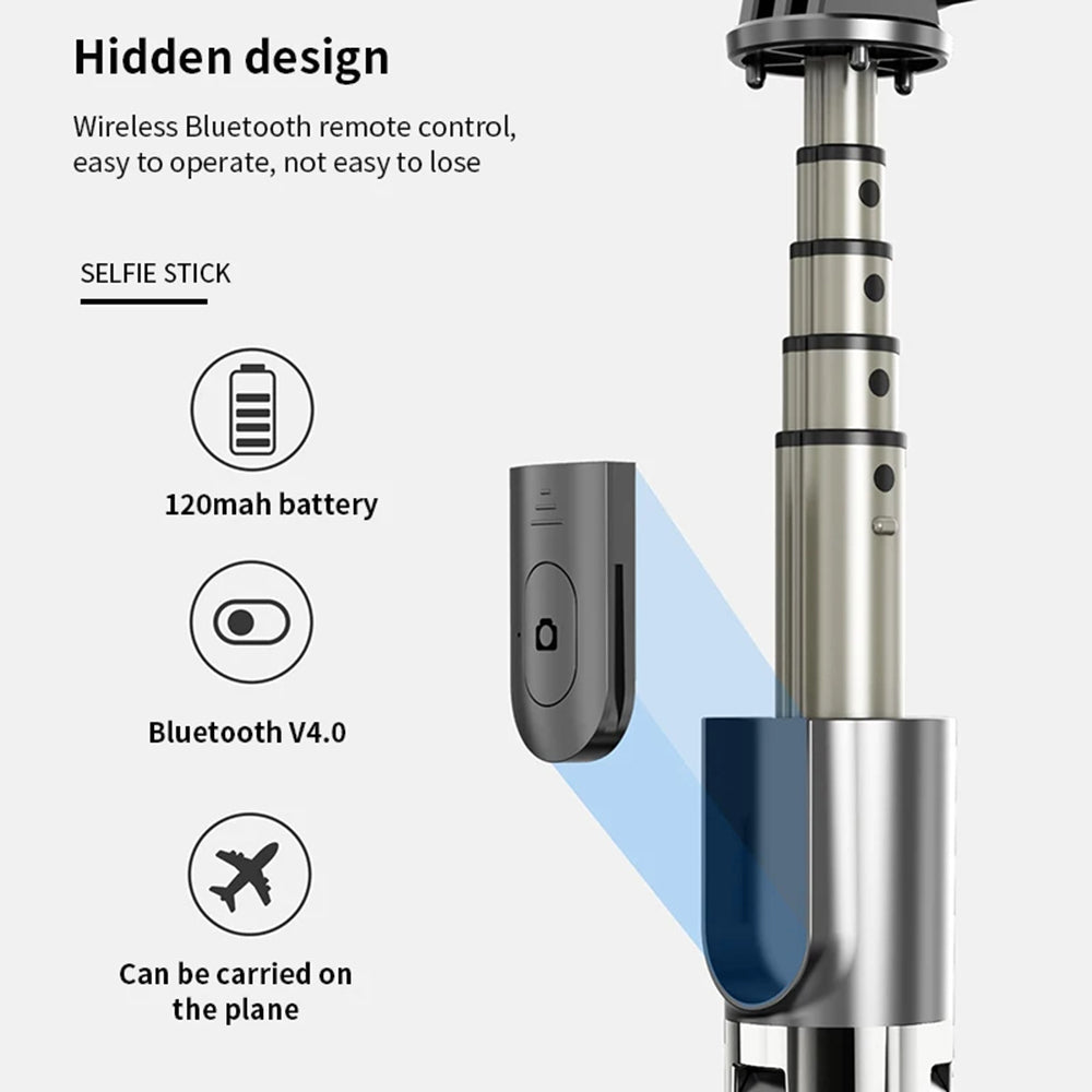 Selfie Stick Bluetooth Techsuit L03, Univerzalen, Črn