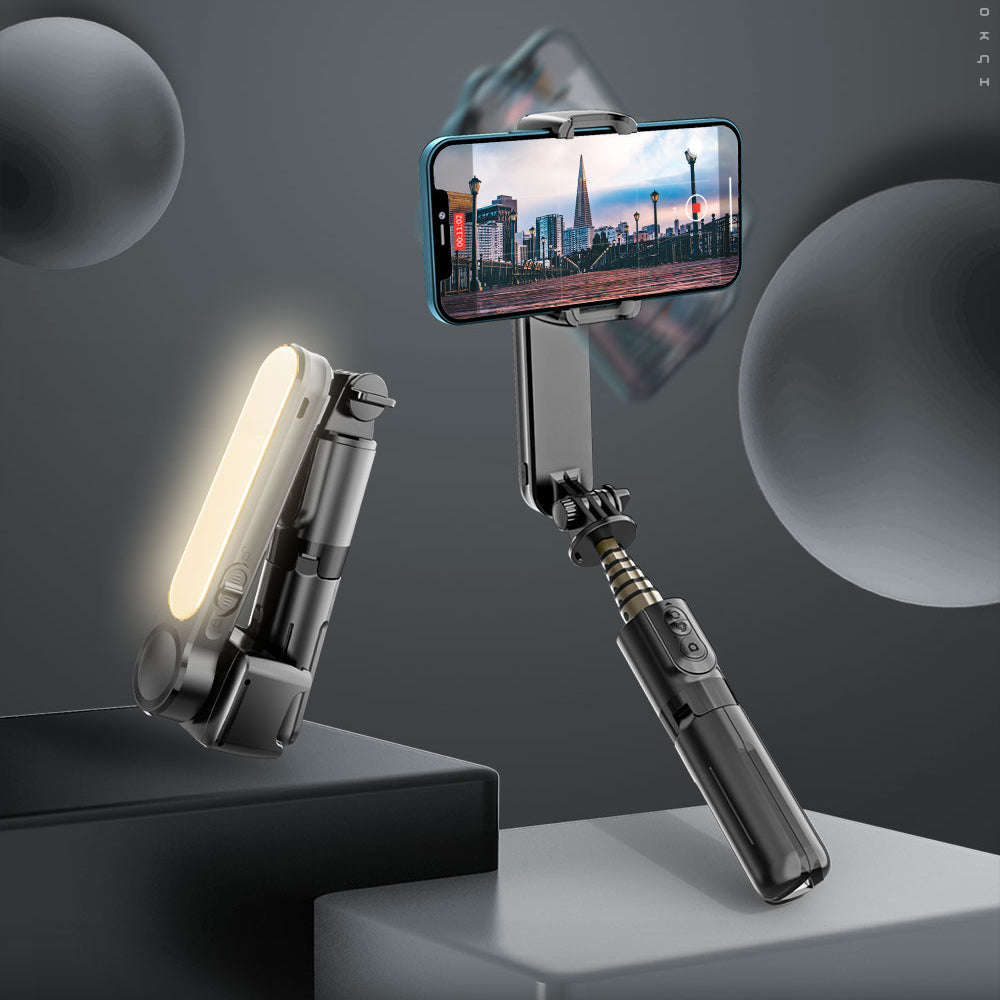 Gimbal Stabilizator Bluetooth Techsuit L09 Gimbal, Univerzalen, Črn