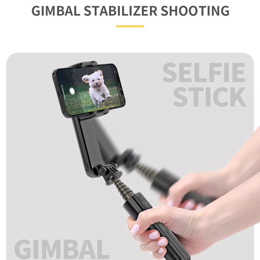 Gimbal Stabilizator Bluetooth Techsuit L09 Gimbal, Univerzalen, Črn