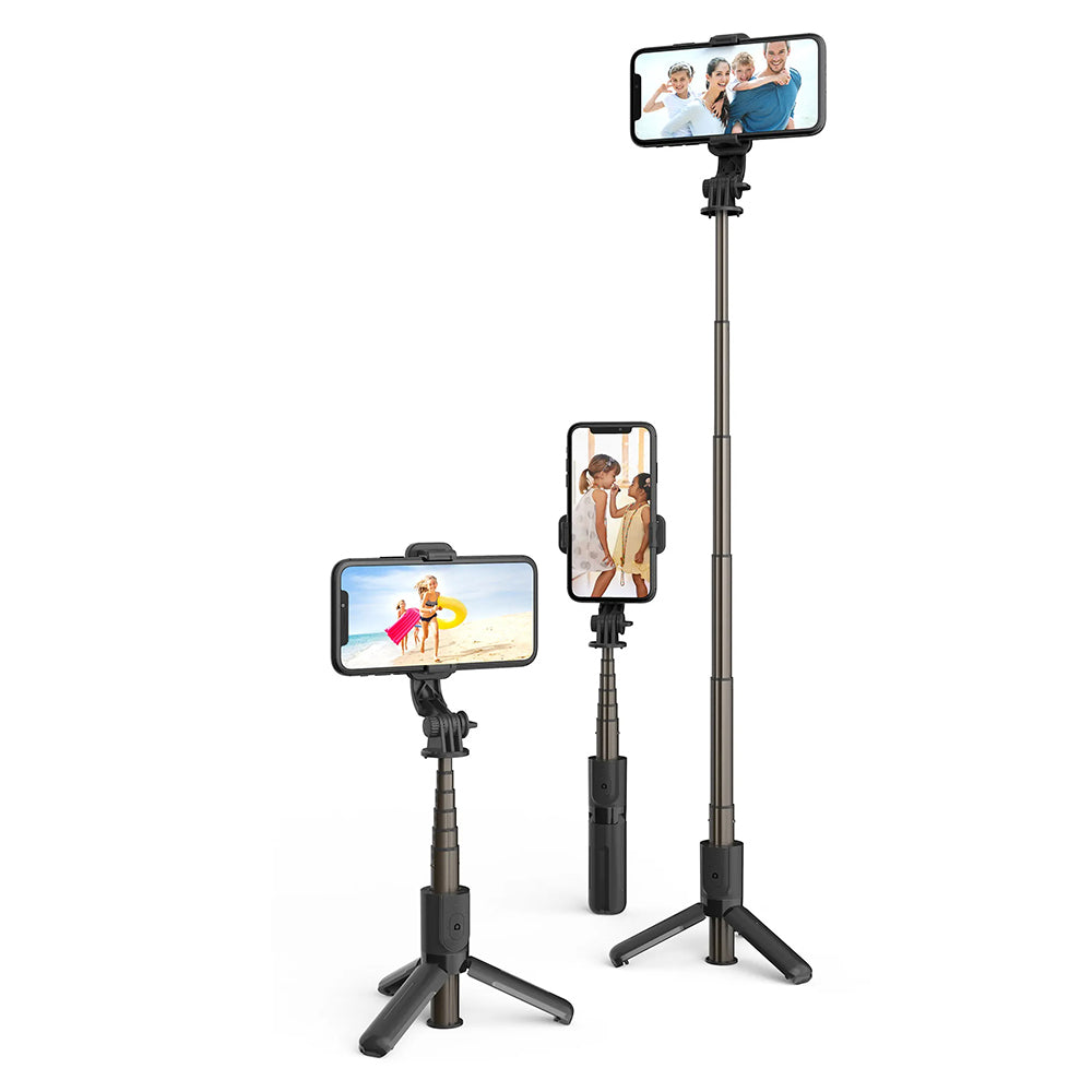 Selfie Stick Bluetooth Techsuit L10, Univerzalen, Črn
