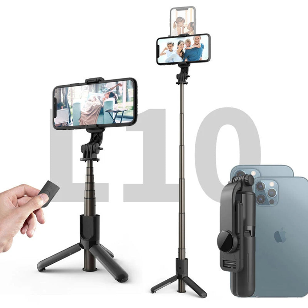 Selfie Stick Bluetooth Techsuit L10, Univerzalen, Črn